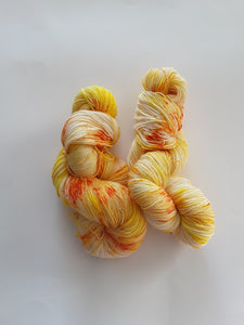 Hand Dyed SW Merino/Nylon Fingering Weight  - "Yellow Speckle"