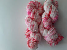 Load image into Gallery viewer, Hand Dyed SW Merino/Nylon Fingering Weight- &quot;Pink Speckle&quot;
