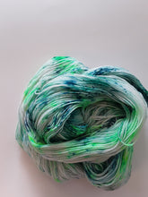 Load image into Gallery viewer, Hand Dyed SW Merino/Nylon Fingering Weight - &quot; Green Speckle&quot;