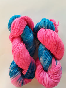 Hand Dyed SW Merino/Nylon Fingering Weight - "Hubba Bubba"