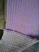 Load image into Gallery viewer, Double-Thick Two-Sided, Two-Color Crochet Afghan