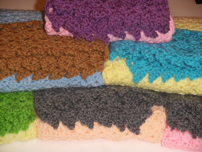 Solid Pico Lace Trimmed  Lapghan/Baby Blanket