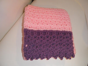 Solid Pico Lace Trimmed  Lapghan/Baby Blanket