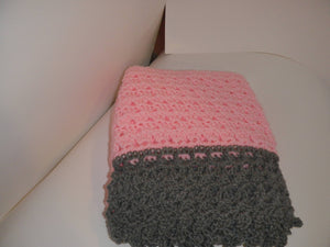 Solid Pico Lace Trimmed  Lapghan/Baby Blanket