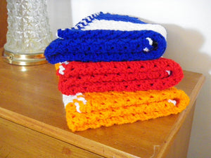 UK Blue and White Baby Blanket
