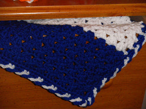 UK Blue and White Baby Blanket