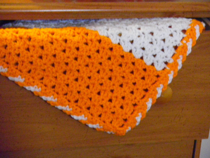 UT Orange and White Baby Blanket