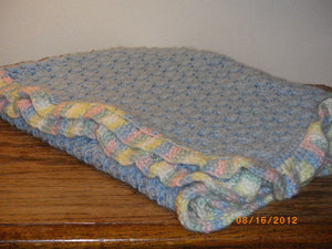 Boys Blue with Multi Trim Blanket