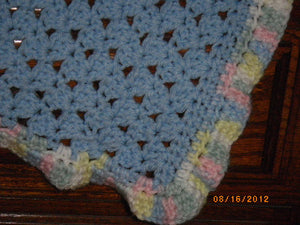 Boys Blue with Multi Trim Blanket