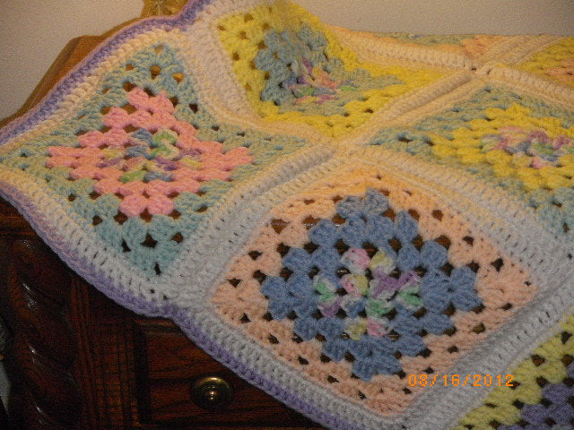Granny Square Pastel Baby Blanket