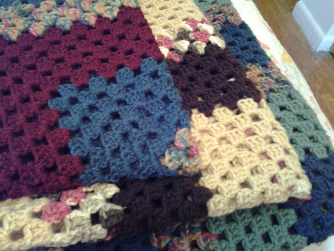 Extra-Large Queen Size Granny Square Afghan