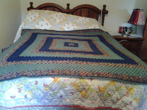 Extra-Large Queen Size Granny Square Afghan