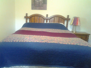 Knitted King Size Bed Afghan / Extra Large Blanket
